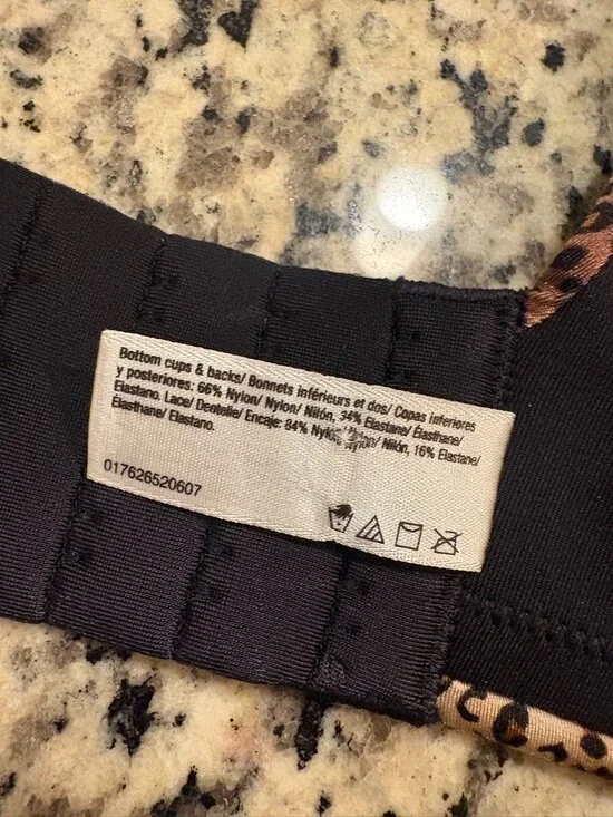 Lilyette 38G Lace Bra Black Leopard Print Full Coverage Underwire - Picture 5 of 5